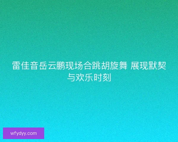 雷佳音岳云鹏现场合跳胡旋舞 展现默契与欢乐时刻